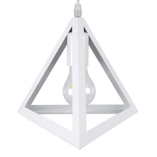 GloboStar® TRIANGLE 00612 Μοντέρνο Κρεμαστό Φωτιστικό Ράγα Δίφωτο 2 x E27 IP20 Λευκό Μέταλλο - Μ60 x Π22 x Y130cm GloboStar® TRIANGLE 00612 Μοντέρνο Κρεμαστό Φωτιστικό Ράγα Δίφωτο 2 x E27 IP20 Λευκό Μέταλλο - Μ60 x Π22 x Y130cm