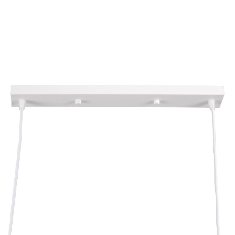 GloboStar® TRIANGLE 00612 Μοντέρνο Κρεμαστό Φωτιστικό Ράγα Δίφωτο 2 x E27 IP20 Λευκό Μέταλλο - Μ60 x Π22 x Y130cm