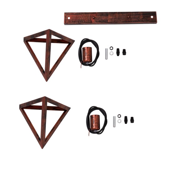 GloboStar® TRIANGLE 00613 Μοντέρνο Κρεμαστό Φωτιστικό Ράγα Δίφωτο 2 x E27 IP20 Χάλκινο Μέταλλο - Μ60 x Π22 x Y130cm GloboStar® TRIANGLE 00613 Μοντέρνο Κρεμαστό Φωτιστικό Ράγα Δίφωτο 2 x E27 IP20 Χάλκινο Μέταλλο - Μ60 x Π22 x Y130cm