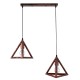 GloboStar® TRIANGLE 00613 Μοντέρνο Κρεμαστό Φωτιστικό Ράγα Δίφωτο 2 x E27 IP20 Χάλκινο Μέταλλο - Μ60 x Π22 x Y130cm GloboStar® TRIANGLE 00613 Μοντέρνο Κρεμαστό Φωτιστικό Ράγα Δίφωτο 2 x E27 IP20 Χάλκινο Μέταλλο - Μ60 x Π22 x Y130cm