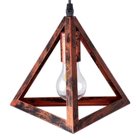 GloboStar® TRIANGLE 00613 Μοντέρνο Κρεμαστό Φωτιστικό Ράγα Δίφωτο 2 x E27 IP20 Χάλκινο Μέταλλο - Μ60 x Π22 x Y130cm GloboStar® TRIANGLE 00613 Μοντέρνο Κρεμαστό Φωτιστικό Ράγα Δίφωτο 2 x E27 IP20 Χάλκινο Μέταλλο - Μ60 x Π22 x Y130cm
