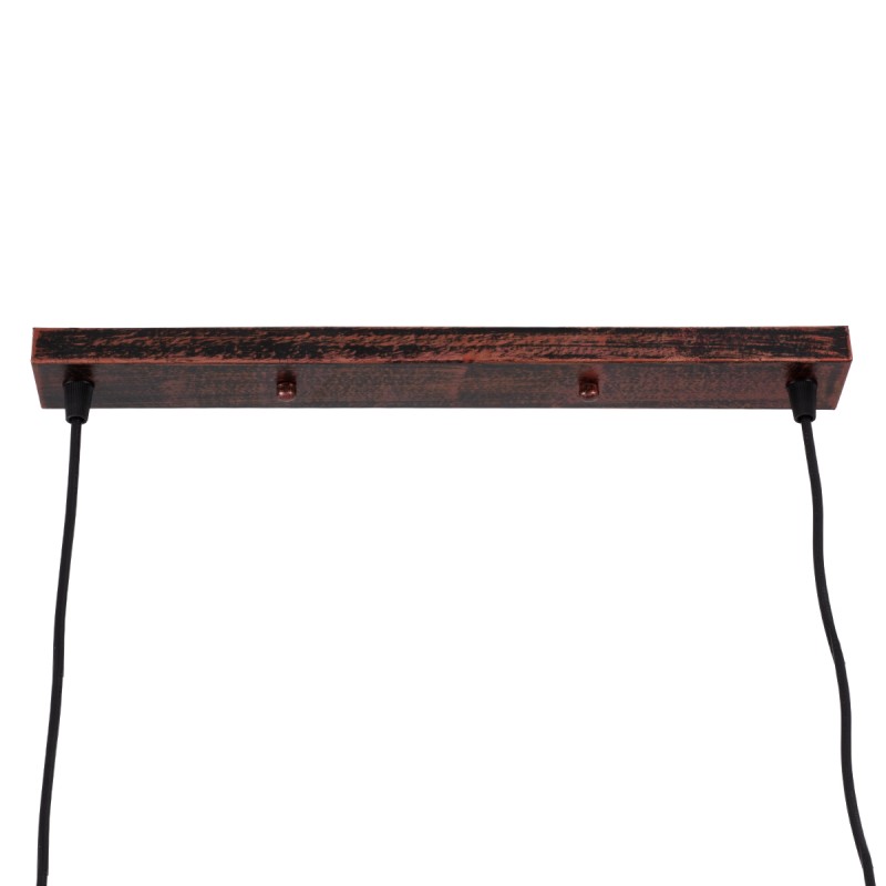 GloboStar® TRIANGLE 00613 Μοντέρνο Κρεμαστό Φωτιστικό Ράγα Δίφωτο 2 x E27 IP20 Χάλκινο Μέταλλο - Μ60 x Π22 x Y130cm