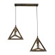 GloboStar® TRIANGLE 00614 Μοντέρνο Κρεμαστό Φωτιστικό Ράγα Δίφωτο 2 x E27 IP20 Μπρούτζινο Μέταλλο - Μ60 x Π22 x Y130cm GloboStar® TRIANGLE 00614 Μοντέρνο Κρεμαστό Φωτιστικό Ράγα Δίφωτο 2 x E27 IP20 Μπρούτζινο Μέταλλο - Μ60 x Π22 x Y130cm