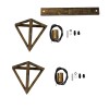 GloboStar® TRIANGLE 00614 Μοντέρνο Κρεμαστό Φωτιστικό Ράγα Δίφωτο 2 x E27 IP20 Μπρούτζινο Μέταλλο - Μ60 x Π22 x Y130cm