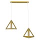 GloboStar® TRIANGLE 00615 Μοντέρνο Κρεμαστό Φωτιστικό Ράγα Δίφωτο 2 x E27 IP20 Χρυσό Μέταλλο - Μ60 x Π22 x Y130cm GloboStar® TRIANGLE 00615 Μοντέρνο Κρεμαστό Φωτιστικό Ράγα Δίφωτο 2 x E27 IP20 Χρυσό Μέταλλο - Μ60 x Π22 x Y130cm