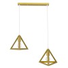 GloboStar® TRIANGLE 00615 Μοντέρνο Κρεμαστό Φωτιστικό Ράγα Δίφωτο 2 x E27 IP20 Χρυσό Μέταλλο - Μ60 x Π22 x Y130cm