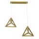 GloboStar® TRIANGLE 00615 Μοντέρνο Κρεμαστό Φωτιστικό Ράγα Δίφωτο 2 x E27 IP20 Χρυσό Μέταλλο - Μ60 x Π22 x Y130cm GloboStar® TRIANGLE 00615 Μοντέρνο Κρεμαστό Φωτιστικό Ράγα Δίφωτο 2 x E27 IP20 Χρυσό Μέταλλο - Μ60 x Π22 x Y130cm