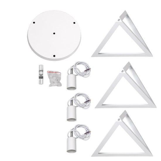 GloboStar® TRIANGLE 00617 Μοντέρνο Κρεμαστό Φωτιστικό Πλέγμα Τρίφωτο 3 x E27 IP20 Λευκό Μέταλλο - Μ49 x Π49 x Y130cm GloboStar® TRIANGLE 00617 Μοντέρνο Κρεμαστό Φωτιστικό Πλέγμα Τρίφωτο 3 x E27 IP20 Λευκό Μέταλλο - Μ49 x Π49 x Y130cm