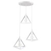 GloboStar® TRIANGLE 00617 Μοντέρνο Κρεμαστό Φωτιστικό Πλέγμα Τρίφωτο 3 x E27 IP20 Λευκό Μέταλλο - Μ49 x Π49 x Y130cm