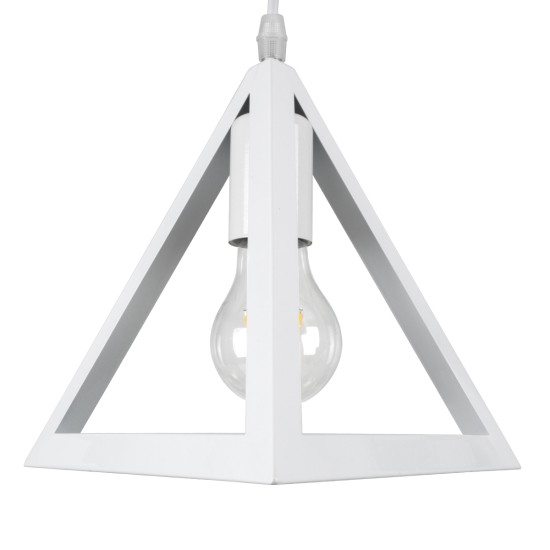 GloboStar® TRIANGLE 00617 Μοντέρνο Κρεμαστό Φωτιστικό Πλέγμα Τρίφωτο 3 x E27 IP20 Λευκό Μέταλλο - Μ49 x Π49 x Y130cm GloboStar® TRIANGLE 00617 Μοντέρνο Κρεμαστό Φωτιστικό Πλέγμα Τρίφωτο 3 x E27 IP20 Λευκό Μέταλλο - Μ49 x Π49 x Y130cm