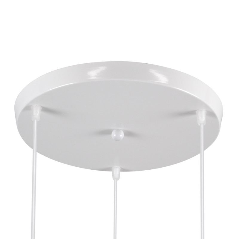 GloboStar® TRIANGLE 00617 Μοντέρνο Κρεμαστό Φωτιστικό Πλέγμα Τρίφωτο 3 x E27 IP20 Λευκό Μέταλλο - Μ49 x Π49 x Y130cm