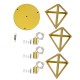 GloboStar® TRIANGLE 00620 Μοντέρνο Κρεμαστό Φωτιστικό Πλέγμα Τρίφωτο 3 x E27 IP20 Χρυσό Μέταλλο - Μ49 x Π49 x Y130cm GloboStar® TRIANGLE 00620 Μοντέρνο Κρεμαστό Φωτιστικό Πλέγμα Τρίφωτο 3 x E27 IP20 Χρυσό Μέταλλο - Μ49 x Π49 x Y130cm