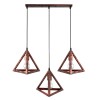 GloboStar® TRIANGLE 00623 Μοντέρνο Κρεμαστό Φωτιστικό Ράγα Τρίφωτο 3 x E27 IP20 Χάλκινο Μέταλλο - Μ70 x Π22 x Y130cm