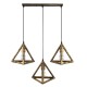 GloboStar® TRIANGLE 00624 Μοντέρνο Κρεμαστό Φωτιστικό Ράγα Τρίφωτο 3 x E27 IP20 Μπρούτζινο Μέταλλο - Μ70 x Π22 x Y130cm GloboStar® TRIANGLE 00624 Μοντέρνο Κρεμαστό Φωτιστικό Ράγα Τρίφωτο 3 x E27 IP20 Μπρούτζινο Μέταλλο - Μ70 x Π22 x Y130cm