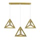 GloboStar® TRIANGLE 00625 Μοντέρνο Κρεμαστό Φωτιστικό Ράγα Τρίφωτο 3 x E27 IP20 Χρυσό Μέταλλο - Μ70 x Π22 x Y130cm GloboStar® TRIANGLE 00625 Μοντέρνο Κρεμαστό Φωτιστικό Ράγα Τρίφωτο 3 x E27 IP20 Χρυσό Μέταλλο - Μ70 x Π22 x Y130cm