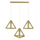 GloboStar® TRIANGLE 00625 Μοντέρνο Κρεμαστό Φωτιστικό Ράγα Τρίφωτο 3 x E27 IP20 Χρυσό Μέταλλο - Μ70 x Π22 x Y130cm GloboStar® TRIANGLE 00625 Μοντέρνο Κρεμαστό Φωτιστικό Ράγα Τρίφωτο 3 x E27 IP20 Χρυσό Μέταλλο - Μ70 x Π22 x Y130cm