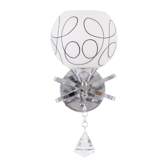GloboStar® CANTER 00634 Μοντέρνο Επιτοίχιο Φωτιστικό Απλίκα Μονόφωτο 1 x E27 IP20 Ασημί Μέταλλο με Λευκό Γυαλί - Μ14 x Π15 x Υ30cm GloboStar® CANTER 00634 Μοντέρνο Επιτοίχιο Φωτιστικό Απλίκα Μονόφωτο 1 x E27 IP20 Ασημί Μέταλλο με Λευκό Γυαλί - Μ14 x Π15 x Υ30cm