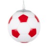 GloboStar® FOOTBALL 00642 Παιδικό Κρεμαστό Φωτιστικό Μπάλα Μονόφωτο 1 x E27 IP20 Λευκό & Κόκκινο Γυαλί - Μ15 x Π15 x Y18cm