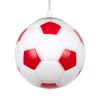 GloboStar® FOOTBALL 00642 Παιδικό Κρεμαστό Φωτιστικό Μπάλα Μονόφωτο 1 x E27 IP20 Λευκό & Κόκκινο Γυαλί - Μ15 x Π15 x Y18cm