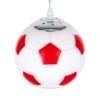 GloboStar® FOOTBALL 00642 Παιδικό Κρεμαστό Φωτιστικό Μπάλα Μονόφωτο 1 x E27 IP20 Λευκό & Κόκκινο Γυαλί - Μ15 x Π15 x Y18cm