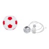 GloboStar® FOOTBALL 00642 Παιδικό Κρεμαστό Φωτιστικό Μπάλα Μονόφωτο 1 x E27 IP20 Λευκό & Κόκκινο Γυαλί - Μ15 x Π15 x Y18cm