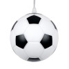 GloboStar® FOOTBALL 00643 Παιδικό Κρεμαστό Φωτιστικό Μπάλα Μονόφωτο 1 x E27 IP20 Λευκό & Μαύρο Γυαλί - Μ15 x Π15 x Y18cm