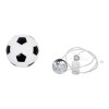 GloboStar® FOOTBALL 00643 Παιδικό Κρεμαστό Φωτιστικό Μπάλα Μονόφωτο 1 x E27 IP20 Λευκό & Μαύρο Γυαλί - Μ15 x Π15 x Y18cm