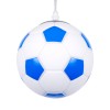 GloboStar® FOOTBALL 00644 Παιδικό Κρεμαστό Φωτιστικό Μπάλα Μονόφωτο 1 x E27 IP20 Λευκό & Μπλε Γυαλί - Μ15 x Π15 x Y18cm