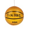 GloboStar® SPALDING NBA 00645 Παιδικό Κρεμαστό Φωτιστικό Μπάλα Μονόφωτο 1 x E27 IP20 Πορτοκαλί & Μαύρο Γυαλί - Μ18 x Π18 x Υ18cm