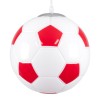 GloboStar® FOOTBALL 00646 Παιδικό Κρεμαστό Φωτιστικό Μπάλα Μονόφωτο 1 x E27 IP20 Λευκό & Κόκκινο Γυαλί - Μ25 x Π25 x Υ25cm