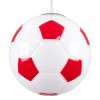 GloboStar® FOOTBALL 00646 Παιδικό Κρεμαστό Φωτιστικό Μπάλα Μονόφωτο 1 x E27 IP20 Λευκό & Κόκκινο Γυαλί - Μ25 x Π25 x Υ25cm