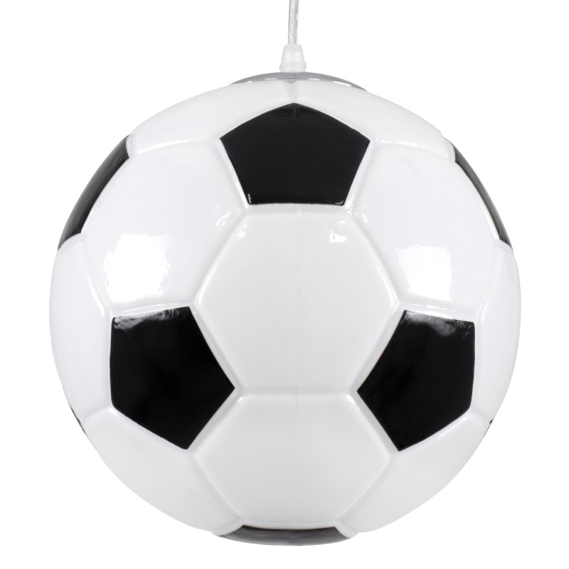 GLOBOSTAR® FOOTBALL 00647 Παιδικό Κρεμαστό Φωτιστικό Οροφής με Ντουί 1 x E27 AC 220-240V IP20 - Λευκό & Μαύρο - Μ25 x Π25 x Υ25cm