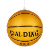 GloboStar® SPALDING NBA 00649 Παιδικό Κρεμαστό Φωτιστικό Μπάλα Μονόφωτο 1 x E27 IP20 Πορτοκαλί & Μαύρο Γυαλί - Μ25 x Π25 x Υ25cm