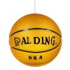 GloboStar® SPALDING NBA 00649 Παιδικό Κρεμαστό Φωτιστικό Μπάλα Μονόφωτο 1 x E27 IP20 Πορτοκαλί & Μαύρο Γυαλί - Μ25 x Π25 x Υ25cm