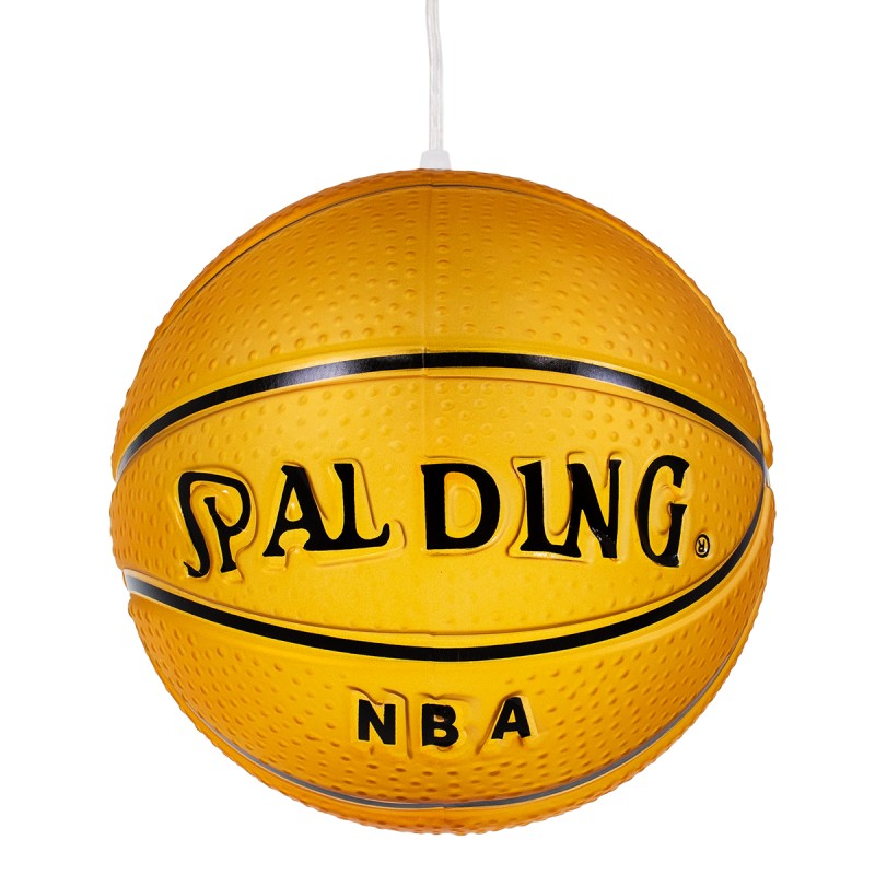 GloboStar® SPALDING NBA 00649 Παιδικό Κρεμαστό Φωτιστικό Μπάλα Μονόφωτο 1 x E27 IP20 Πορτοκαλί & Μαύρο Γυαλί - Μ25 x Π25 x Υ25cm