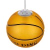 GloboStar® SPALDING NBA 00649 Παιδικό Κρεμαστό Φωτιστικό Μπάλα Μονόφωτο 1 x E27 IP20 Πορτοκαλί & Μαύρο Γυαλί - Μ25 x Π25 x Υ25cm