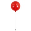 GloboStar® BALLOON 00652 Παιδικό Φωτιστικό Οροφής Μπάλα Μονόφωτο 1 x E27 IP20 Κόκκινο Πλαστικό με Ασημί Μέταλλο - Μ30 x Π30 x Υ33cm
