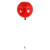 GloboStar® BALLOON 00652 Παιδικό Φωτιστικό Οροφής Μπάλα Μονόφωτο 1 x E27 IP20 Κόκκινο Πλαστικό με Ασημί Μέταλλο - Μ30 x Π30 x Υ33cm