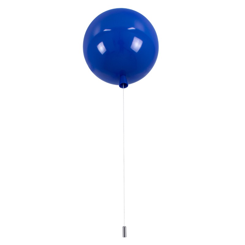 GloboStar® BALLOON 00654 Παιδικό Φωτιστικό Οροφής Μπάλα Μονόφωτο 1 x E27 IP20 Μπλε Πλαστικό με Ασημί Μέταλλο - Μ30 x Π30 x Υ33cm