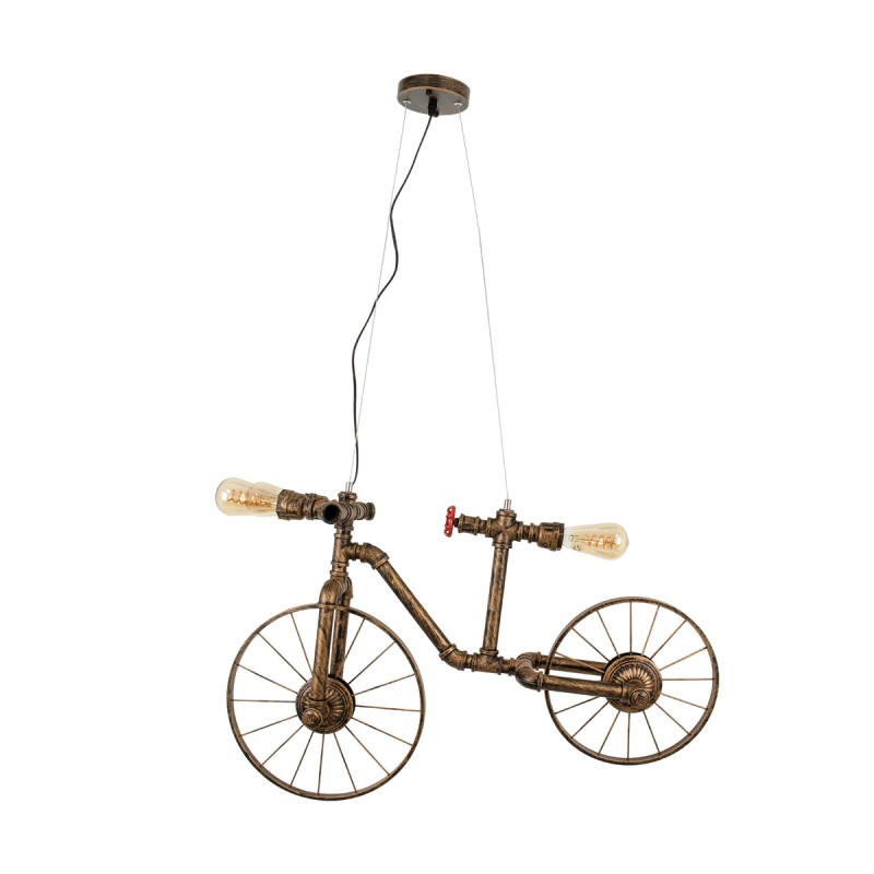 GloboStar® SWIFTWALKER 00660 Vintage Κρεμαστό Φωτιστικό Φιγούρα Τρίφωτο 3 x E27 IP20 Χάλκινο & Κόκκινο Μέταλλο - Μ85 x Π29.5 x Υ55cm