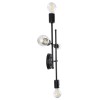 GloboStar® PIPING 00661 Vintage Επιτοίχιο Φωτιστικό Πολύφωτο 4 x E27 IP20 Μαύρο Μέταλλο - Μ40 x Π9 x Υ52cm