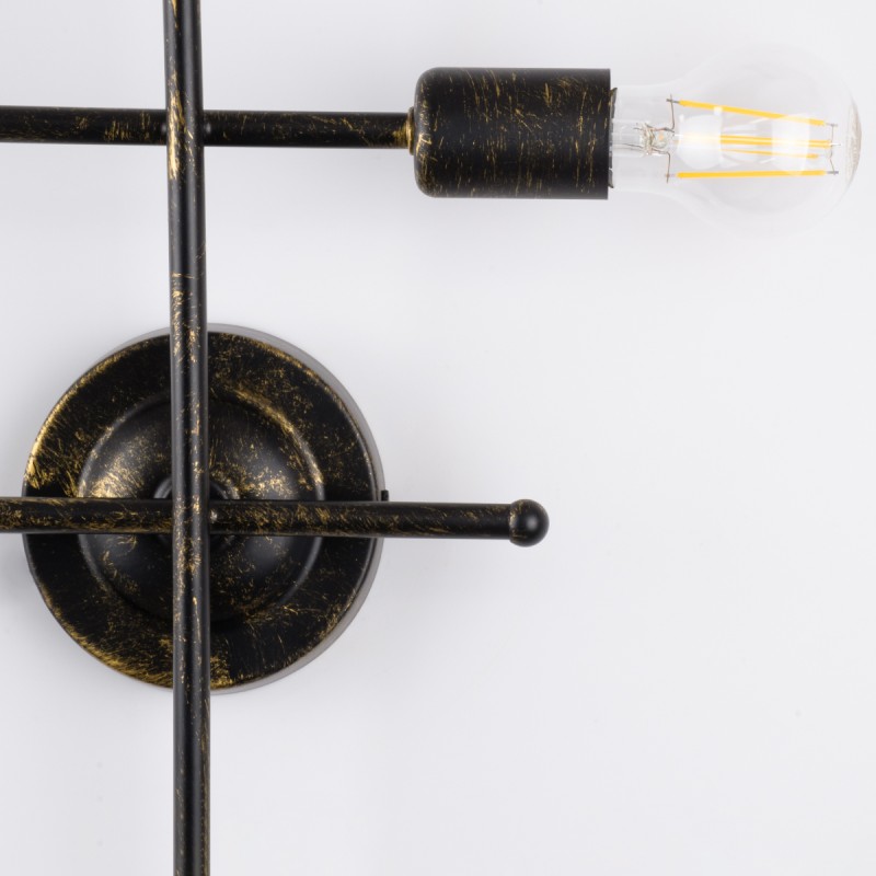 GloboStar® PIPING 00663 Vintage Επιτοίχιο Φωτιστικό Πολύφωτο 4xE27 IP20 Μπρούτζινο Μέταλλο - Μ40 x Π9 x Υ52cm