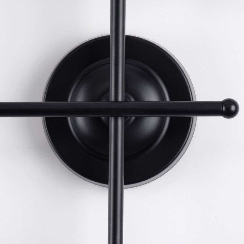 GloboStar® PIPING 00664 Vintage Επιτοίχιο Φωτιστικό Πολύφωτο 6 x E27 IP20 Μαύρο Μέταλλο - Μ66 x Π9.5 x Υ49cm