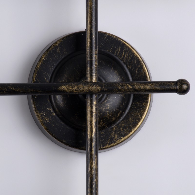 GloboStar® PIPING 00666 Vintage Επιτοίχιο Φωτιστικό Πολύφωτο 6 x E27 IP20 Μπρούτζινο Μέταλλο - Μ66 x Π9.5 x Υ49cm