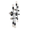GloboStar® PIPING 00667 Vintage Επιτοίχιο Φωτιστικό Πολύφωτο 12 x E27 IP20 Μαύρο Μέταλλο - Μ78.5 x Π9.5 x Υ64cm