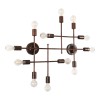 GloboStar® PIPING 00668 Vintage Επιτοίχιο Φωτιστικό Πολύφωτο 12 x E27 IP20 Χάλκινο Μέταλλο - Μ78.5 x Π9.5 x Υ64cm