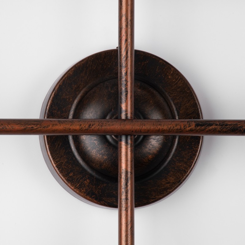 GloboStar® PIPING 00668 Vintage Επιτοίχιο Φωτιστικό Πολύφωτο 12 x E27 IP20 Χάλκινο Μέταλλο - Μ78.5 x Π9.5 x Υ64cm