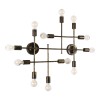 GloboStar® PIPING 00669 Vintage Επιτοίχιο Φωτιστικό Πολύφωτο 12 x E27 IP20 Μπρούτζινο Μέταλλο - Μ78.5 x Π9.5 x Υ64cm