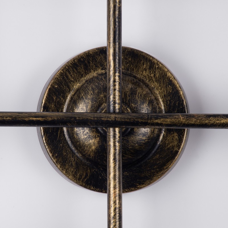 GloboStar® PIPING 00669 Vintage Επιτοίχιο Φωτιστικό Πολύφωτο 12 x E27 IP20 Μπρούτζινο Μέταλλο - Μ78.5 x Π9.5 x Υ64cm