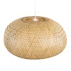 GloboStar® SAN TROPEZ 00674 Boho Κρεμαστό Φωτιστικό Ανάρτηση Μονόφωτο 1 x E27 IP20 Μπεζ Ξύλο - Μ80 x Π80 x Y28cm